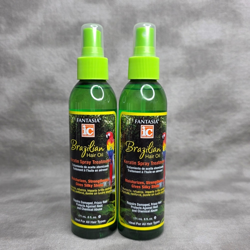 (X2) Fantasia IC Brazilian Hair Oil Keratin Spray Shine & Style Treatment 6 oz